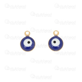 1720-2112-2508GL - Spiritual Stainless Steel Charm Evil Eye Round 11x8x3.5mm 1.5mm ring Gold 20pcs 1720-2112-2508GL,montreal, quebec, canada, beads, wholesale