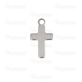 1720-2112-30 - Spiritual Stainless Steel Charm Cross 14x8x1mm with 1.5mm loop Natural 20pcs 1720-2112-30,Charms,montreal, quebec, canada, beads, wholesale