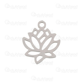 1720-2112-34 - Spiritual Stainless Steel Charm Lotus 13.5X11.5x0.9mm High Quality Polish Natural 10pcs 1720-2112-34,1720-2,montreal, quebec, canada, beads, wholesale