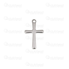 1720-2112-44 - Spiritual Stainless Steel Charm Cross 15.5x9.5x1mm with Loop Natural 20pcs 1720-2112-44,Pendants,Stainless Steel,montreal, quebec, canada, beads, wholesale