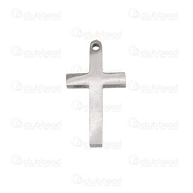 1720-2112-62 - Spirituel Acier Inoxydable 304 Breloque Croix 15x8x1.5mm Trou 0.8mm Polissage Qualite Superieure Naturel 10pcs 1720-2112-62,montreal, quebec, canada, beads, wholesale