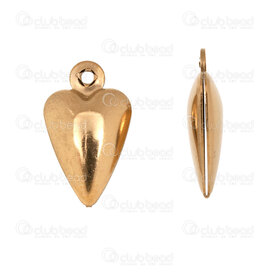 1720-2114-1518GL - Heart Stainless Steel 304 Charm Heart Hollow 18x10.5x4.5mm 3D Gold Plated 20pcs 1720-2114-1518GL,18,montreal, quebec, canada, beads, wholesale