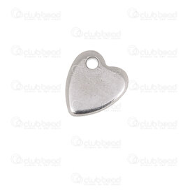 1720-2114-46 - Heart Stainless Steel 304 Charm Heart 10x9x1.5mm with 1.5mm Hole Natural 20pcs 1720-2114-46,montreal, quebec, canada, beads, wholesale