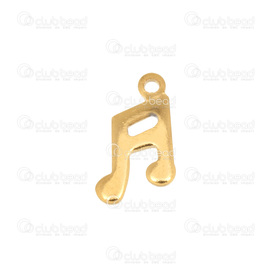 1720-2115-002 - Stainless Steel 304 Charm Musical Note 8x12mm Gold 10pcs  Theme: Music 1720-2115-002,Charms,Stainless Steel 304,10pcs,Charm,Metal,Stainless Steel 304,8X12MM,Musical Note,Yellow,Gold,China,10pcs,Theme: Music,montreal, quebec, canada, beads, wholesale