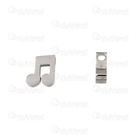 1720-2115-06 - Music Stainless Steel Charm Music Note 7.5x8mm 2mm hole High Quality Polish Natural 4pcs 1720-2115-06,Pendants,Stainless Steel,montreal, quebec, canada, beads, wholesale