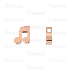 1720-2115-06RGL - Musique Acier Inoxydable Breloque Note de Musique 7.5x8mm Trou 2mm Polissage Qualite Superieure Or Rose 4pcs 1720-2115-06RGL,Not,montreal, quebec, canada, beads, wholesale