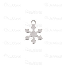 1720-2117-02 - Christmas Stainless Steel Charm Snowflake 12x9x0.6mm with 1mm loop Natural 30pcs 1720-2117-02,CHRISTMAS,montreal, quebec, canada, beads, wholesale