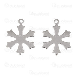 1720-2117-04 - Noel Acier Inoxydable Breloque Flocon de Neige 19x14.5x1mm avec Boucle Naturel 20pcs 1720-2117-04,CHRISTMAS,montreal, quebec, canada, beads, wholesale