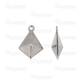 1720-2138 - Acier Inoxydable Breloque Diamant Creux 3D 12x17.5mm Naturel 20pcs 1720-2138,Breloques,montreal, quebec, canada, beads, wholesale