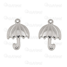 1720-2140 - Stainless Steel Charm Umbrella 15X12.5mm Natural 10pcs 1720-2140,para,montreal, quebec, canada, beads, wholesale