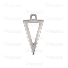 1720-2156-20 - Stainless Steel Charm Triangle 20x10x1.2mm with 1.5mm Loop Natural 20pcs 1720-2156-20,Charms,montreal, quebec, canada, beads, wholesale