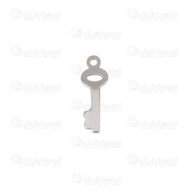 1720-2160 - Stainless steel charm Key 12x5x0.8mm natural 20pcs 1720-2160,montreal, quebec, canada, beads, wholesale