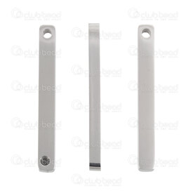 1720-2161-322 - Stainless Steel Charm Rectangle Plate 32x3.5x2.5mm with 1.5mm Hole Natural 4pcs 1720-2161-322,Charms,montreal, quebec, canada, beads, wholesale