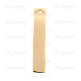1720-2161-326GL - Stainless Steel Pendant Rectangle Plate 32x6x1.2mm 1.5mm Hole Gold 5pcs 1720-2161-326GL,montreal, quebec, canada, beads, wholesale