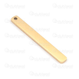 1720-2161-32GL - Stainless Steel Pendant Rectangle Plate 32x3.5x1.2mm 1.5mm Hole Gold 5pcs 1720-2161-32GL,montreal, quebec, canada, beads, wholesale