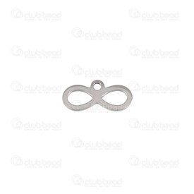 1720-2163-12 - Stainless Steel Charm Infinity 4.5x12x0.8mm Natural 20pcs 1720-2163-12,Charms,Stainless Steel,montreal, quebec, canada, beads, wholesale