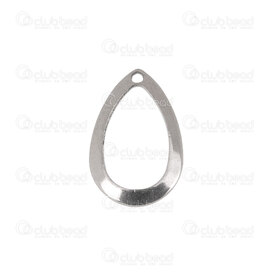 1720-2170 - Stainless Steel Charm Drop shape Hollow 17x11.5x1mm with 1mm loop Natural 20pcs 1720-2170,montreal, quebec, canada, beads, wholesale