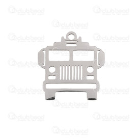 1720-2180 - Stainless Steel Charm Truck 17X16mm with 1.5mm Loop Natural 10pcs 1720-2180,Charms,Stainless Steel,montreal, quebec, canada, beads, wholesale