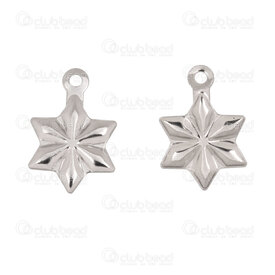 1720-2190 - Stainless Steel Charm Star 14.5x9.5x0.9mm with 1.2mm Loop Natural 30pcs Chine 1720-2190,Charms,montreal, quebec, canada, beads, wholesale