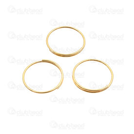 1720-2200-12mm-GL - Stainless Steel Split Ring 12x0.6mm Gold 200pcs 1720-2200-12mm-GL,montreal, quebec, canada, beads, wholesale