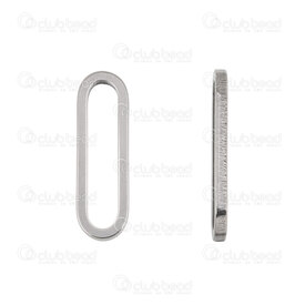 1720-2303-20 - Stainless Steel 304 Link Ring Rounded Rectangle Flat 20x6x1.5mm Natural 20pcs 1720-2303-20,Findings,Stainless Steel,montreal, quebec, canada, beads, wholesale