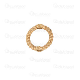1720-2361-06TGL - Stainless Steel 304 Bead Ring Round 9x9x1.5mm Inner Diameter 6mm Twisted 1.5mm Hole Gold Plated 10pcs 1720-2361-06TGL,montreal, quebec, canada, beads, wholesale