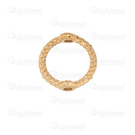 1720-2361-08TGL - Stainless Steel 304 Bead Ring Round 11x11x1.5mm Inner Diameter 8mm Twisted 1.5mm Hole Gold Plated 10pcs 1720-2361-08TGL,montreal, quebec, canada, beads, wholesale
