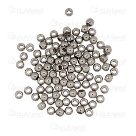 1720-240101-06 - Stainless Steel Bead Round 2x2.5mm 1.2mm Hole Natural 100pcs 1720-240101-06,1720-,montreal, quebec, canada, beads, wholesale