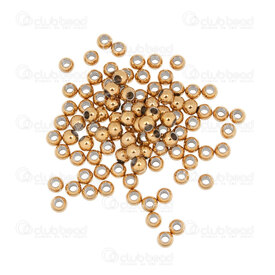 1720-240101-06GL - Stainless Steel Bead Round 2x2.5mm 1mm Hole Gold 100pcs 1720-240101-06GL,Beads,Stainless Steel,montreal, quebec, canada, beads, wholesale