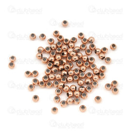 1720-240101-06RGL - Stainless Steel Bead Round 2x2.5mm 1mm Hole Rose Gold 100pcs 1720-240101-06RGL,montreal, quebec, canada, beads, wholesale