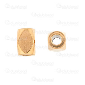1720-240102-02GL - Stainless Steel 304 Bead Rectangle 6x4mm Cut Corner 2mm hole Gold Plated 20pcs 1720-240102-02GL,New Products,montreal, quebec, canada, beads, wholesale
