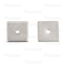 1720-240102-08 - Stainless Steel Spacer Bead Flat Square 8x8x1mm Plain with 1mm hole Natural 50pcs 1720-240102-08,1720-24,montreal, quebec, canada, beads, wholesale