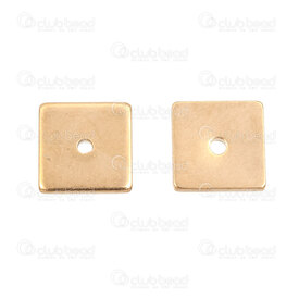 1720-240102-08GL - Stainless Steel Spacer Bead Flat Square 8x8x1mm Plain with 1mm hole Gold Plated 25pcs 1720-240102-08GL,Beads,Stainless Steel,montreal, quebec, canada, beads, wholesale