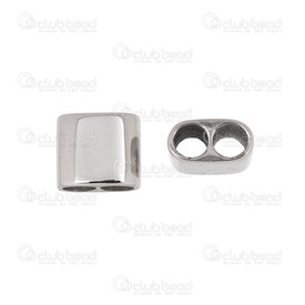 1720-240102-10 - Acier Inoxydable Bille Connecteur Carré 10.5x9mm pour Cordon double 4mm Naturel 5pcs 1720-240102-10,Connecteur pour cordon,montreal, quebec, canada, beads, wholesale