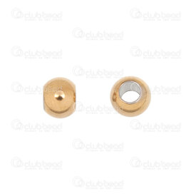 1720-240107-14GL - Stainless Steel Bead Cylinder 6x4.5mm 3mm Hole Gold 50pcs 1720-240107-14GL,Beads,Metal,montreal, quebec, canada, beads, wholesale