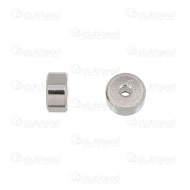 1720-240107-20 - Stainless Steel Bead Cylinder 4x8mm Flat Edge 2mm Hole Natural 20pcs 1720-240107-20,Beads,Metal,Stainless Steel,montreal, quebec, canada, beads, wholesale