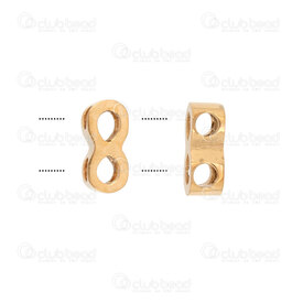 1720-240113-02GL - Stainless Steel Bead Infinity 4x8x3mm 2mm hole High Quality Polish Gold Plated 4pcs 1720-240113-02GL,Beads,Metal,Stainless Steel,montreal, quebec, canada, beads, wholesale