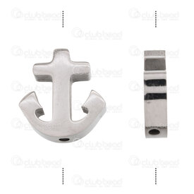1720-240113-06 - Stainless Steel 304 Bead Anchor 14x13x3.5mm 1.5mm Hole High Quality Polish Natural 5pcs 1720-240113-06,montreal, quebec, canada, beads, wholesale