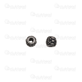 1720-240301-02AN - stainless steel bead Round 4.5x5mm fancy design 2mm Hole Antique 6pcs 1720-240301-02AN,1720-240301,montreal, quebec, canada, beads, wholesale