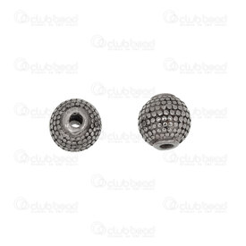 1720-240301-12AN - Stainless Steel Bead Fancy Round 9x9mm Dot Design 2.5mm hole Antique 4pcs 1720-240301-12AN,montreal, quebec, canada, beads, wholesale