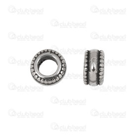 1720-240307-08 - Stainless Steel 304 Bead Spacer Ring 8x4.5mm Antique With Dots 4mm Hole 4pcs 1720-240307-08,Beads,Metal,Stainless Steel,Ring,Bead,Spacer,Metal,Stainless Steel 304,8x4.5mm,Round,Ring,Grey,Antique,With Dots,montreal, quebec, canada, beads, wholesale