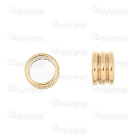 1720-240307-20GL - Stainless steel bead Cylinder 5x8mm Lined Design 6mm hole Gold 10pcs 1720-240307-20GL,montreal, quebec, canada, beads, wholesale