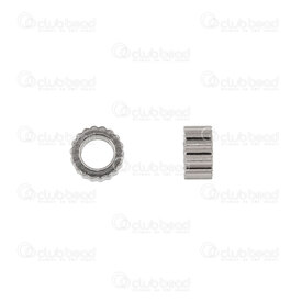 1720-240307-4104 - Stainless Steel Spacer Bead 2x4mm Straight Line Design 2mm Hole Natural 50pcs 1720-240307-4104,Beads,Metal,montreal, quebec, canada, beads, wholesale