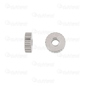 1720-240307-4106 - Stainless Steel Spacer Bead 2x6mm Straight Line Design 2mm Hole Natural 50pcs 1720-240307-4106,Beads,Metal,Stainless Steel,montreal, quebec, canada, beads, wholesale