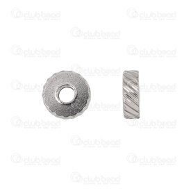 1720-240307-4306 - Stainless Steel Spacer Bead 2x6mm Diagonal Line Design 2mm Hole Natural 50pcs 1720-240307-4306,montreal, quebec, canada, beads, wholesale