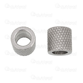 1720-240307-4510 - Acier Inoxydable 304 Bille Cylindre 10x10mm Motif Ligne Filet Trou 6mm Naturel 10pcs 1720-240307-4510,Accessoires de finition,Séparateurs,montreal, quebec, canada, beads, wholesale