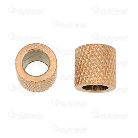 1720-240307-4510GL - Acier Inoxydable 304 Bille Cylindre 10x10mm Motif Ligne Filet Trou 6mm Plaque Or 10pcs 1720-240307-4510GL,Accessoires de finition,Séparateurs,Billes,montreal, quebec, canada, beads, wholesale