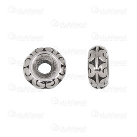 1720-240307-46 - Stainless Steel Bead Spacer 4x9.5mm with Fancy Design 3mm hole Natural 4pcs 1720-240307-46,SP.FAN,montreal, quebec, canada, beads, wholesale
