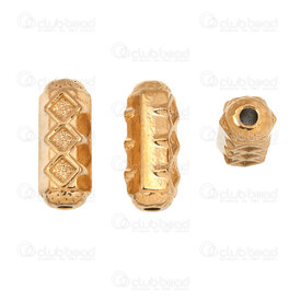 1720-240307-58GL - Acier Inoxydable 304 Bille Tube 19x7x7mm Motif Diamant Trou 2mm Plaque Or 5pcs 1720-240307-58GL,Accessoires de finition,t,montreal, quebec, canada, beads, wholesale
