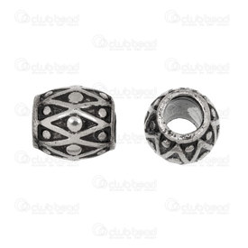 1720-240312-04AN - Acier Inoxydable Bille Fantaisie Oval 11x10mm Antique 2pcs 1720-240312-04AN,montreal, quebec, canada, beads, wholesale